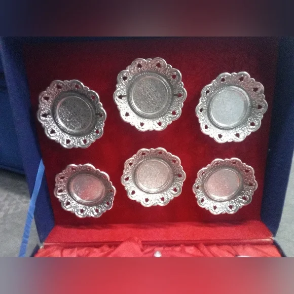 Brevetatto Italy Vintage Silver And Ceramic 19 Piece Tea Set - Picture 4 of 8